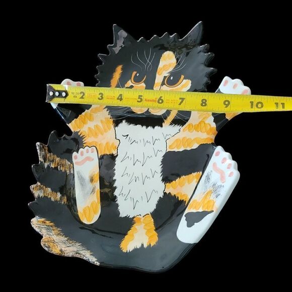 Cats by Nina Signed Large Calico Cat Platter - Picture 7 of 8